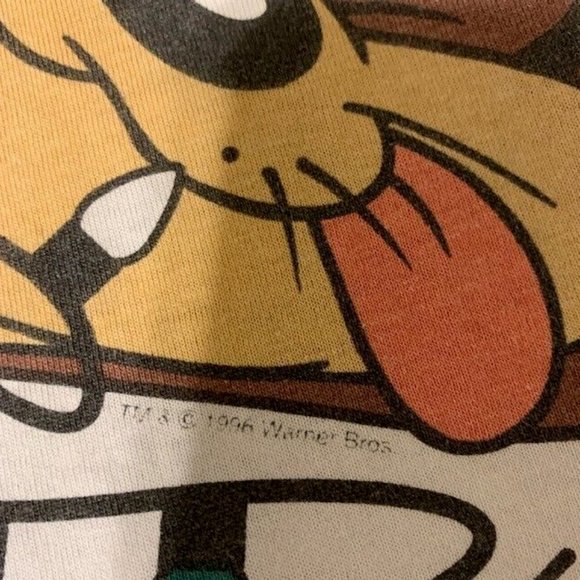 Vintage 90sTaz Looney Tunes Christmas Santa T Shirt WB XXL Single Stitch - Picture 2 of 4